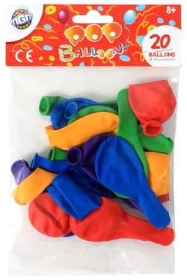 20 Luftballons aus Naturlatex, Multicolor, 19 cm, ab 3 Jahren