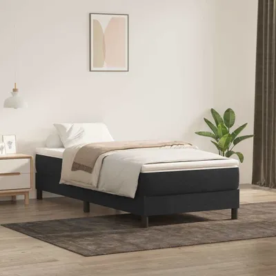 Produktbild von Boxspringbett ohne Matratze Schwarz 80x220 cm Samt, Klassische Betten Design Möbel