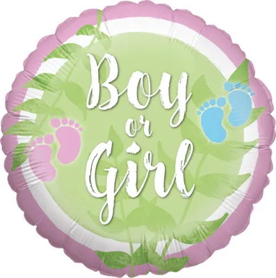 Produktbild von Folienballon Gender Reveal Grün Rund 45 cm Luftballon Geburt Ballon Party Feier
