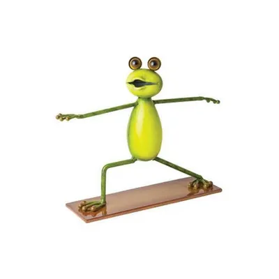 Produktbild von Schöner Yoga Frosch, der Krieger, für den Garten zur Dekoration, aus Metall Neu Tierfigur, Metallfigur zur Gartengestaltung V-93808