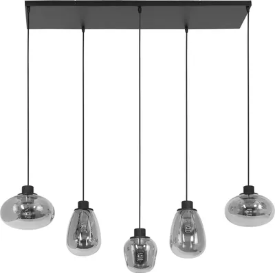 Produktbild von Steinhauer Pendelleuchte Reflexion 5-flammig Mattes Schwarz 100x30cm