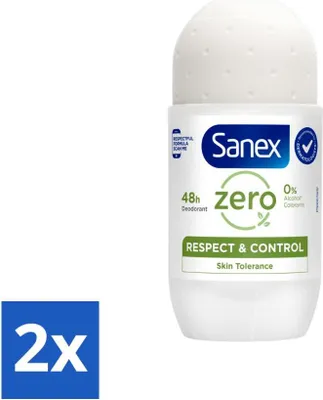 Zdjęcie produktu dla Sanex dezodorant w kulce Zero% skóra normalna 50 ml - opakowanie wartościowe - 2 sztuki