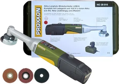 Produktbild von Proxxon Akku Langhals Winkelschleifer LHW/A Schleifer Schleifgerät 29815