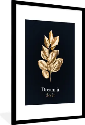 Produktbild von MuchoWow® MuchoWow® Gerahmtes Poster Zitat - Gold - Luxus 60x90 cm - Poster mit zchwarzem Bilderrahmen - Dekoration - Wandposter Wohnzimmer - Hochwertig