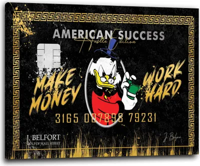 Produktbild von Kunst Money Duck Motivation Wandbild Leinwandbild Deko Kunst XL: 90x60x4cm