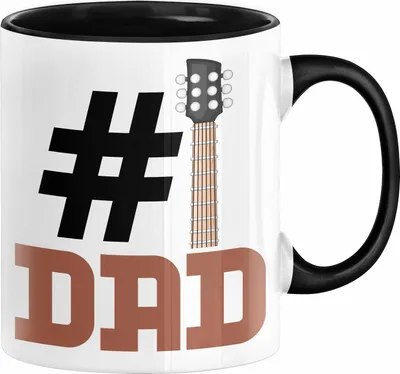Produktbild von Gitarrenspieler Nummer 1 Dad Vater Tasse Geschenk Gitarre Papa Geschenkidee Bester Papa Der Welt Vatertag Lustige Geschenkidee (Schwarz)