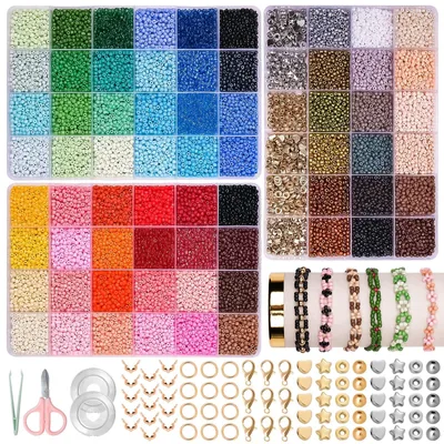 Produktbild von 36500 Stück Bunte Glasperlen zum Schmuckmachen