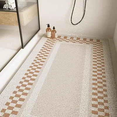 Obrázek produktu pro Velká koupelnová rohož – protiskluzová – bezpečné sprchování – bez úchytu – 80 × 120 cm – červená