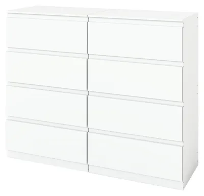 Image de Commode blanche, largeur 60 cm, avec 4 tiroirs, dimensions : 60 x 40 x 98 cm