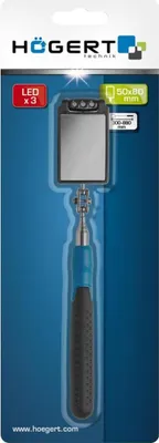 Image de Högert miroir d'inspection LED télescopique 50 x 80 mm, 305 - 876 mm