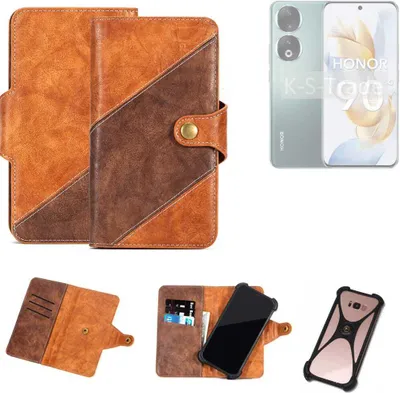 Produktbild von K-S-Trade Handyhülle Schutzhülle Bookstyle Case Wallet-Case kompatibel mit Honor 90 Cover Klapphülle Kantenschutz Smartphone dunkelbraun braun 1x