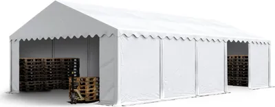 Produktbild von TOOLPORT Lagerzelt 5x10 m Zelthalle Unterstand Weidezelt PVC Plane 700 N wasserdicht in weiß