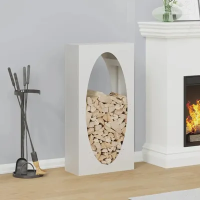 Produktbild von "2026 Promotion" Brennholzregal Weiß 50x23x100 cm Kaltgewalzter Stahl - Kaminholzregale CC32407