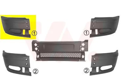 Produktbild von VAN WEZEL Stoßstange Stoßfänger vorne Rechts für FORD TRANSIT Bus (FD, FB, FS, FZ, FC) Schwarz 1898564
