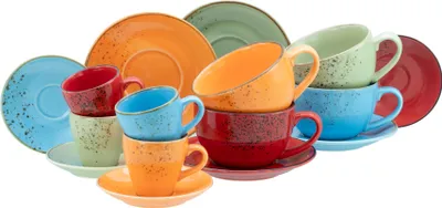 Produktbild von CreaTable, 24757, Nature Collection Mediterran, Tassen Set 16-tlg, Steinzeug