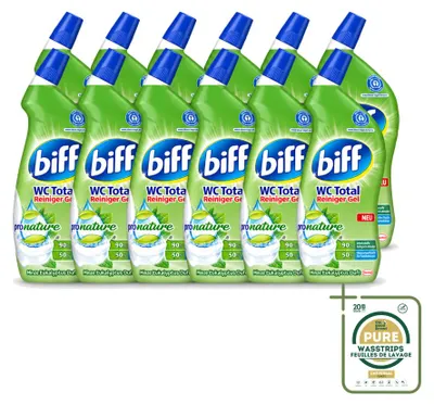 Produktbild von 12 x Biff WC Total Gel ProNature - Minze & Eukalyptus - 750 ml - Vorratspackung - 12 Stücke