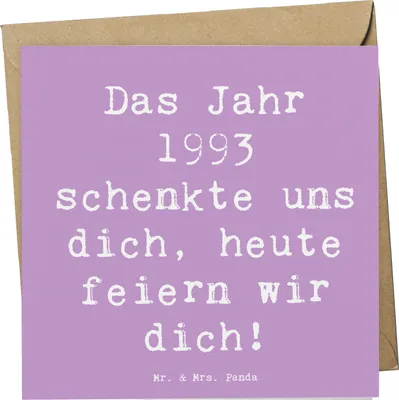 Produktbild von Mr. & Mrs. Panda doppelkarte Spruch 1993 Geburtstag - Lavendeltraum - Geschenk, handgefertigt, Jubiläum, Jahr, Grußkarte, Geburtstagsspruch, besondere Momente, faltkarte