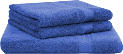 Produktbild von Betz 3-tlg. Saunatuch Set PREMIUM 1 Saunatuch 2 Handtücher 100%Baumwolle Farbe: royalblau