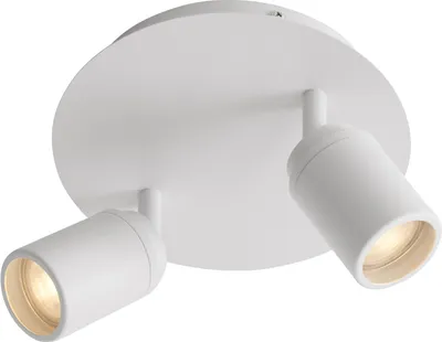 Produktbild von QAZQA - Modern Moderner BadSpot I Spotlight I Deckenspot I Deckenstrahler I Strahler I Lampe I Leuchte weiß 2-flammig-flammig IP44 - Ducha - Stahl Rund - LED geeignet GU10