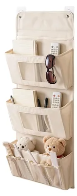 Productafbeelding van Hangende organizer met 2 haken, opvouwbaar, van Oxford-stof, 40 x 90 cm, geschikt voor badkamer en slaapkamer