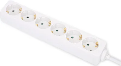 Produktbild von MANHATTAN Steckdosenleiste 6fach 2m Kabel weiß Schutzkontakt