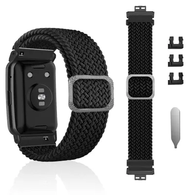 Obrázok produktu pre Nylonový remienok na zápästie pre hodinky Huawei Watch Fit - čierna farba
