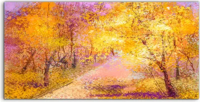 Produktbild von Coloray Canvas 100x50  Wandbild Leinwand Bilder Abstrakte Malerei Herbst Wald Blätter