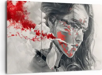 Produktbild von Bild auf Leinwand - Leinwandbild - Frau Gesicht Kunst - 165x110cm - Wand Bild - Wanddeko - Leinwanddruck - Bilder - Kunstdruck - Wanddekoration - Leinwand bilder - Wandkunst - CE165x110-3867
