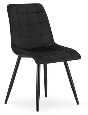 Productafbeelding van Chaise - Leobert - Tweedelig - Fluweel, zwart / Poten: zwart