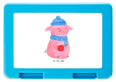 Produktbild von Mr. & Mrs. Panda Bentobox Schwein Glühwein - Weiß - Geschenk, Weihnachten, Weihnachtsmarkt, Glühschwein, Frischhaltedose, Punsch, Picknickdose, Bento Box, Snackbox