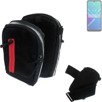 Produktbild von K-S-Trade Outdoor Gürteltasche Holster Umhängetasche kompatibel mit Wiko Y82 schwarz Handy Tasche Case travelbag Schutz Hülle Handy Hülle
