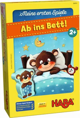 The image shows the front packaging of a board game for young children, featuring cartoon bears and a bedtime theme.