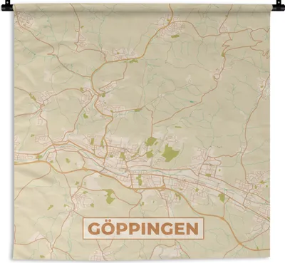 Produktbild von MuchoWow® Wandteppich Wandbehang Göppingen - Jahrgang - Karte - Stadtplan 150x150 cm Tapisserie Dekoration Wandtuch - Wohnaccessoires - Modernes
