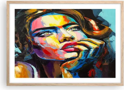 Produktbild von Gerahmtes Poster - Rahmen in heller Eiche - Mädchen Gesicht - 70x50 cm - Wand Bild - Wanddeko - Wandbilder - Kunstposter - Wandposter - Bilderrahmen - Bilder - Kunstdruck - Wandbild - P2NAA70x50-3456
