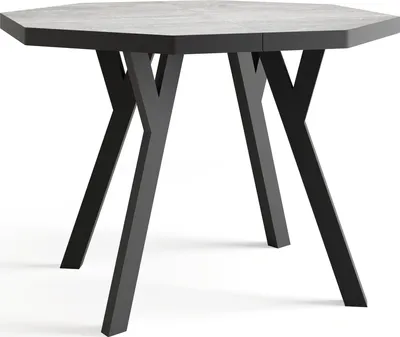 Produktbild von Moderner Runder Ausziehbarer Esstisch Desmond mit Schwarz Holzbeinen – Erweiterbar bis 200 cm, Ideal für 4 bis 8 Personen - Loft-Stil Tisch für Esszimmer oder Küche - Beton Grau