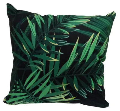 Produktbild von Dekokissen - Grün - Blattmuster - 40 x 40 cm - Für Gartenmöbel