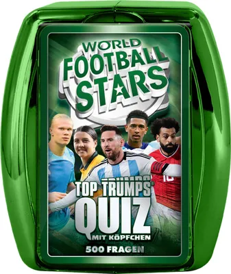 Produktbild von Top Trumps Quiz - Weltfußball Stars (grün) Ratespiel Wissensspiel Fragespiel Gesellschaftsspiel