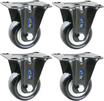 Produktbild von 4 Bockrollen mit einer Traglast von je 45 kg und einem Durchmesser von 50 mm