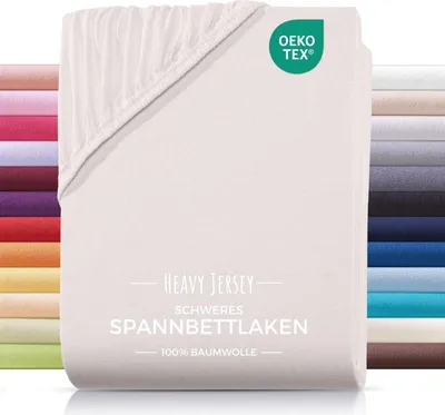 Produktbild von Heavy-Jersey Spannbettlaken 100x200 Creme