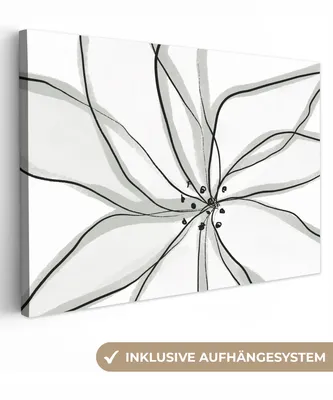 Obrázok produktu pre OneMillionCanvasses® - Obrazy na plátne - 140x90 cm, Kvetina - Umenie - Biela - Čierna, Nástenná umelecká tlač Nástenná dekorácia - Fotografia na plátne - Obraz na drevenom ráme