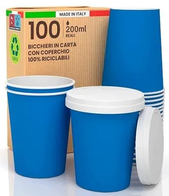 Zdjęcie produktu dla Kubki papierowe biodegradowalne 200 ml ekologiczne 100 szt.