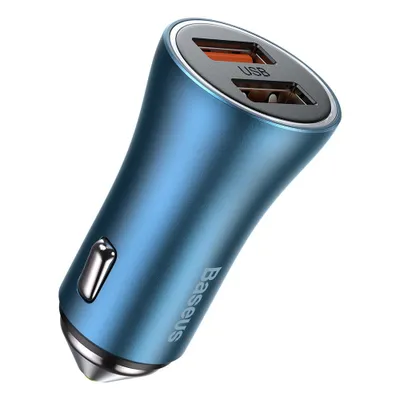 Produktbild von Baseus Golden Contactor Pro Autoladegert, 2x USB, QC, SCP, 40W  Blau