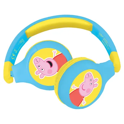 Immagine prodotto di Cuffie 2 in 1 Bluetooth® e Wired pieghevoli e confortevoli con limitazione sicura del volume Peppa Pig Design