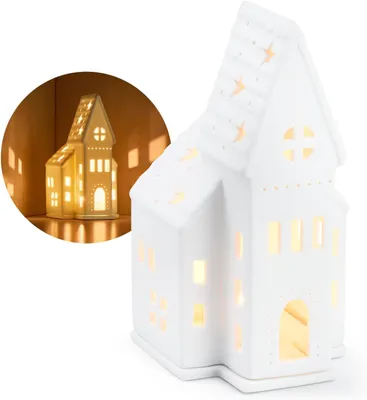 Imagen del producto de Vela decorativa de porcelana, iglesia de porcelana