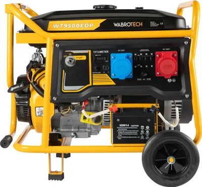 Productafbeelding van Stroomgenerator 7000 W, noodstroomaggregaat met 1 x 230V en 1 x 400V, benzine, model WT9500EDP