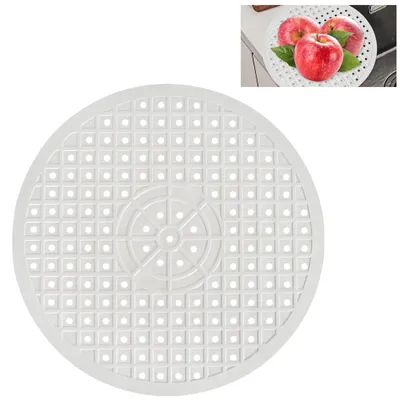 Produktbild von Runde Spülbeckenmatte, Silikon-Spülbeckenmatte, zuschneidbare, rutschfeste Abflussmatte, Schutzmatte, Spülbeckeneinlage, geeignet für Geschirr und Spülbecken (weiß)