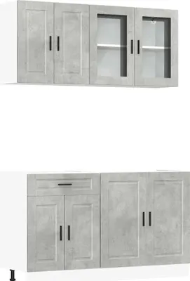 Immagine prodotto di vidaXL Set di armadietti da cucina 4 pezzi Porto cemento grigio materiale a base di legno