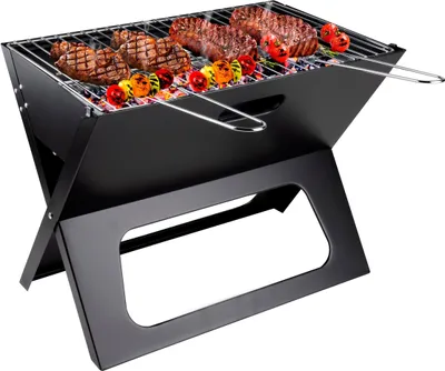 Produktbild von BBQ Collection Tischgrill Holzkohle Camping-Grill Faltbarer tragbarer Barbecue mit Feuerschale