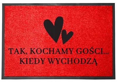 Produktbild von TabPrint Rote Fußmatte 40x60 cm Stilvolle Dekoration Eingangsbereich