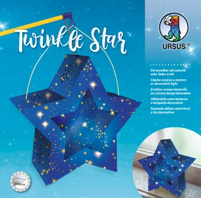 Produktbild von Laternen-Bastelset Twinkle Star 300g/qm 19,3x18,3x8cm blau